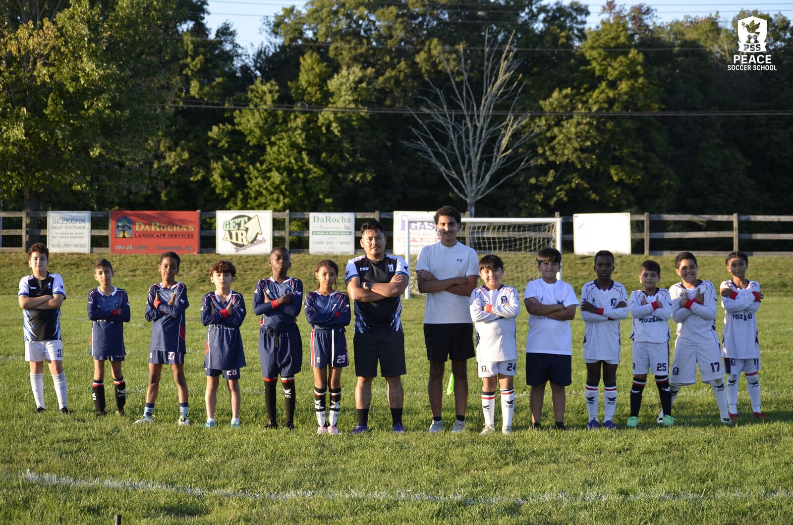 PSS players lined up at Bliss Fields in Rehoboth